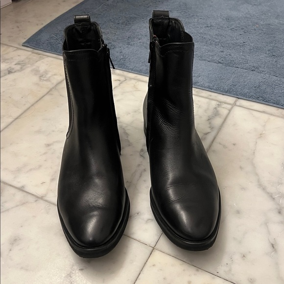 Paul Green Black Leather Ankle Boots SZ 7 - Picture 5 of 15